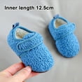thumbnail image 2 of 1 pair Unisex Kids Toddler Slippers Socks,Artificial Woolen Slippers with Non-slip Rubber Sole(Internal length 12.5cm)-blue, 2 of 5