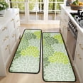 thumbnail image 4 of Kitchen Rugs Sets Of 2,Green Floral and Petal Pattern Anti Fatigue Kitchen Mat Rugs Non Slip Washable,Decorative Kitchen Floor Mats for Kitchen,Sink,Laundry,17"x47"+17"x47", 4 of 5