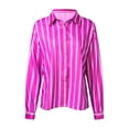 thumbnail image 5 of COMVALUE Women 2026 Striped Long Sleeve Dress Shirts Collared Office Work Blouses Button Up Tops (RD2, S), 5 of 5