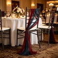 thumbnail image 5 of SLYNSHome Chiffon Chair Sash, Two Tone Pearl Sheer Chair Back Decor, Elegant Wedding Chair Cover for Banquet Hotel Party Event Decoration, 5 of 6