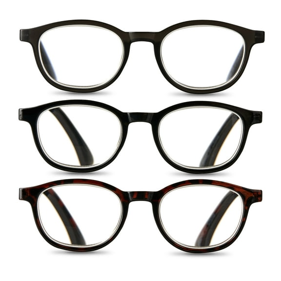 Equate 3-pack Unisex Rectangular Reading Glasses Ts-1011,  3.25