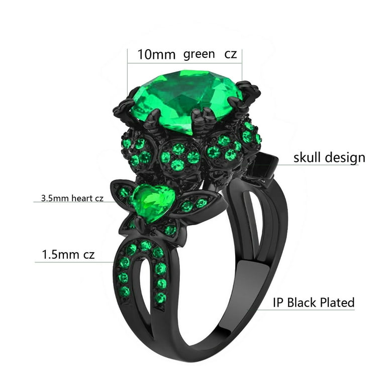 Black skull ring women's deals