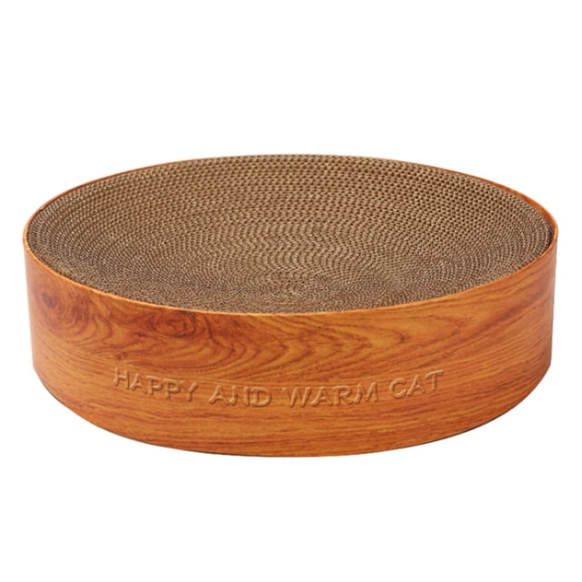 Lit Grattoir pour Chat, Coussin à Griffer pour Chat, Nid, Rond, Lit Lounge en Carton, Ondulé, Café