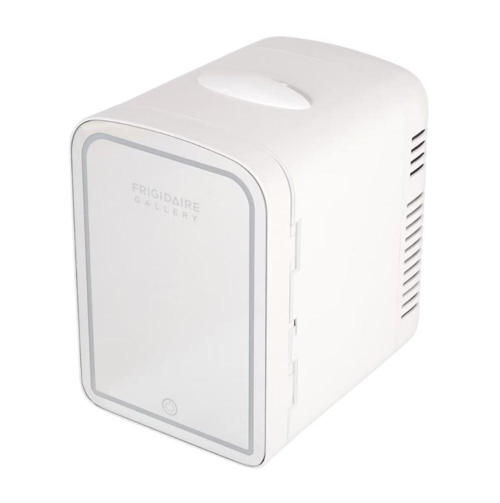 Restored Frigidaire 6-Cans/4L Mini Fridge with Gallery Light Up Mirror EFMIS210-WHITE.DG, Includes 110V home power cord & 12V DC car adapter (Refurbished)