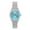 SILVER-BLUE, variant on Elegant Women's 32mm Iced Diamond Watch - Shiny Sleek Dial with Sparkling Simulated Crystals - Adjustable Bling-ed Metal Band - Luxury Timepiece - Silver Tone Finish