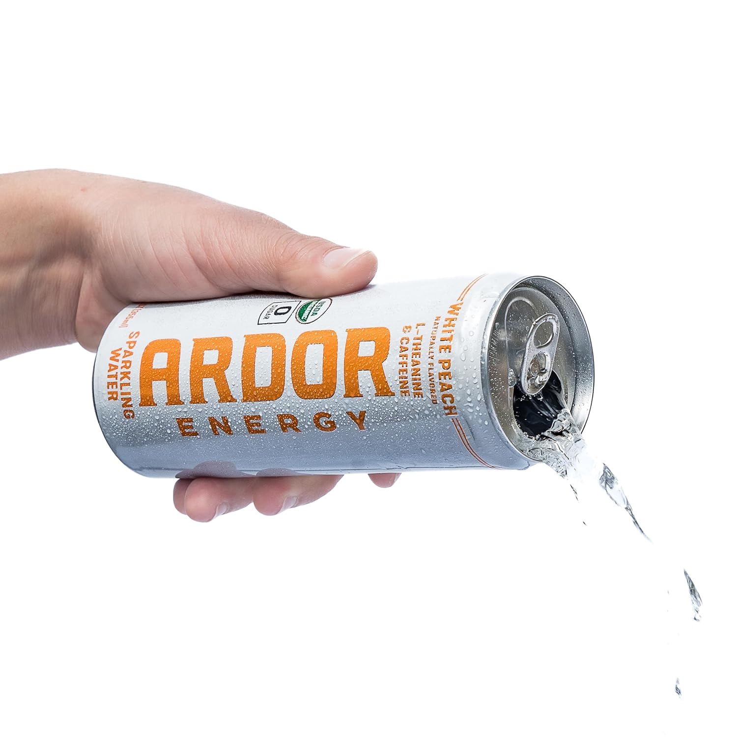 ARDOR ENERGY Sparkling Water with 100mg Natural Caffeine & 200mg L-Theanine from Organic Green Tea for Smooth Energy & Focus | Healthy Energy Drink | No Sugar, Zero Calories, Vegan, Gluten-Free | Whi