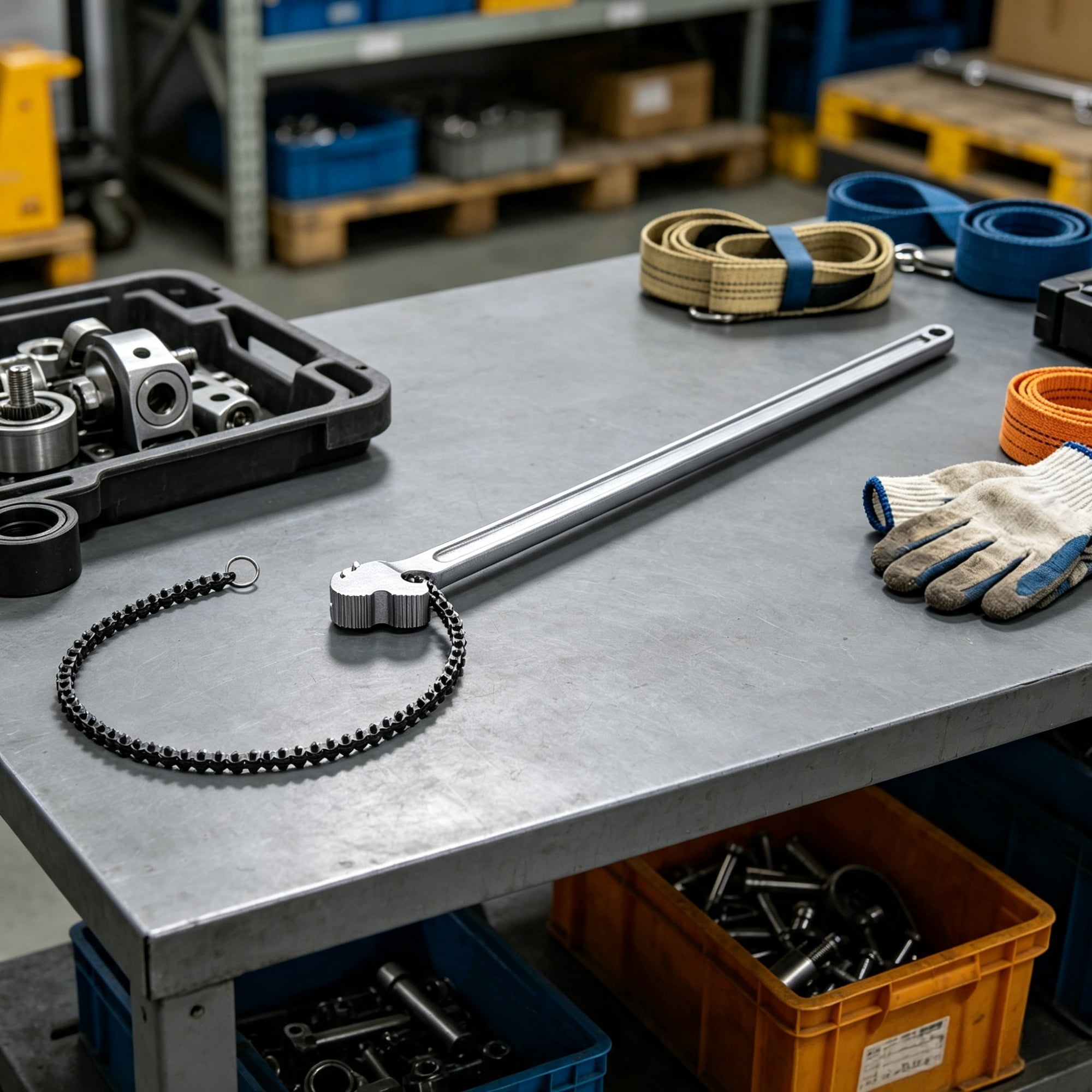 48 Inch CRV Chain Wrench, Reversible with High Strength Jaw & Ergonomic Handle, 13.4 Inch Diameter Capacity, for Pipe Installation & Car Repair