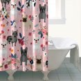thumbnail image 2 of French Bulldog Dog Pattern with Flowers Shower Curtain 72"x84" ,Bathroom Decorative Shower Curtains Set with 12 Hooks,Modern Waterproof Washable Shower Curtain, 2 of 4