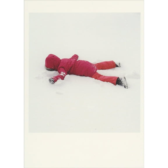 Palm Press Reverse Snow Angel: Child in Red Jacket Face Down in Snow Box of 10 Humorous / Funny Christmas Cards