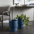 thumbnail image 2 of DecMode 14", 17"H Indoor Outdoor Blue Magnesium Oxide Planter (2 Count), 2 of 7