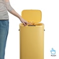 thumbnail image 5 of happimess Tammi Kitchen 14.5-Gallon Slim Metal Push Button Trash Can, Daffodil Yellow, HPM1017L, 5 of 10
