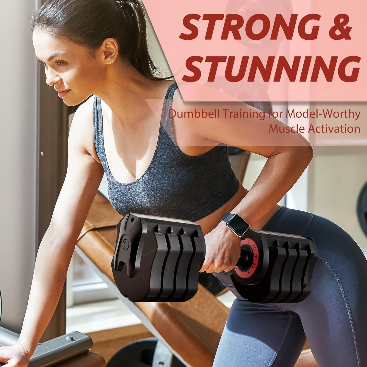 Adjustable Dumbbell Set, 22.5lb 5-in-1 Quick Adjust Dumbbell, Free Weights with Storage Tray for Home Gym, Full Body Workout Equipment for Men & Women