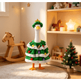 thumbnail image 6 of Porch Goose Outfit Christmas Tree Tiered Green Cape With Red Bow Colorful Pom Poms And Matching Star Hat For Outdoor Holiday Front Yard Decor, 6 of 7
