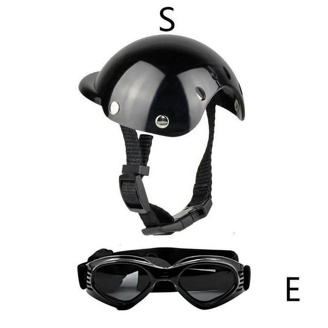 Casco para mascotas, nuevo casco de motocicleta con gafas de sol, juguete para mascotas, sombrero para perros, talla S/cabeza M, protección para mascotas, suministros para mascotas