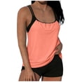 thumbnail image 3 of CLOISE Plus Size Swimwear Tankini Womens with Underwire 2 Piece Swimsuits with Boy Shorts Built in Bra Full Coverage Bathing Suit Adjustable Side Straps Color Block Beachwear, 3 of 6