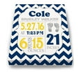 thumbnail image 2 of Personalized Canvas Birth Announcement Nursery Decor Gift, Footprint Design, Custom Name, Date, Weight & Length, Unique Boys & Girls Baby Shower Wall Art Presents, Color Navy, Size - 10X12, 2 of 5