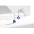 thumbnail image 5 of Yami Saltwater Cultured Drop Black Pearl Earrings with 925 Sterling Silver Ear Hooks CZ Valentine's Day Gift for Her, 5 of 10