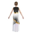 thumbnail image 6 of Aislor Praise Dance Dress for Girls Metallic Gradient Block Liturgical Dancewear Full Length Worship Robe Tunic Black 8, 6 of 7