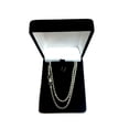 thumbnail image 4 of Sterling Silver Rhodium Plated Diamond Cut Rope Chain Necklace, 2.2mm, 18", 4 of 4