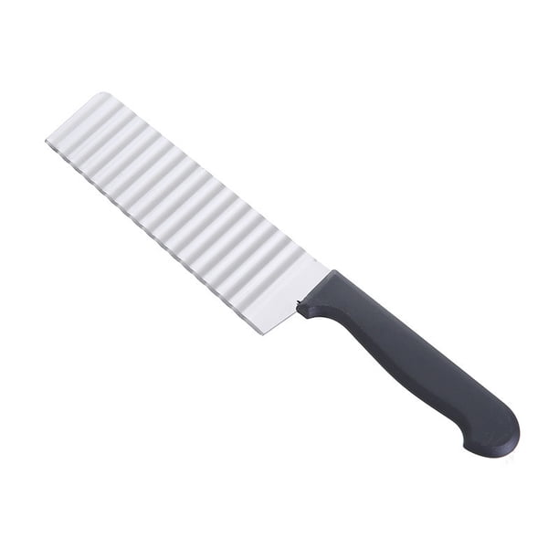 Cuchillo rebanador de patatas, cortador de verduras ondulado, cortador de patatas fritas ondulado con hoja de acero inoxidable, cuchillo ondulado rebanador de patatas fritas ondulado TUNC Sencillez