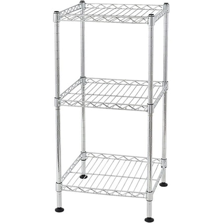 

QXDRAGON 3-Tier Steel Wire Shelving Tower Wire Shelving Metal Storage Rack Adjustable Shelves for Bathroom and Kitchen Adjustable Shelving NSF Wire Shelving