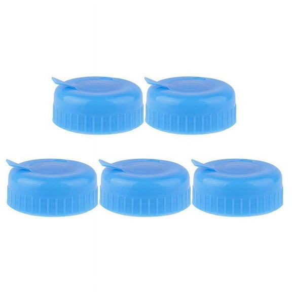 Water Jug Cap 5 Pack Plastic Bottle Blue Gallon Drinking Replacement Tool Leak Free