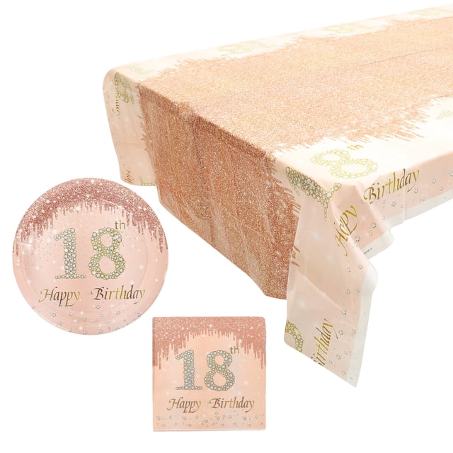 1 Set of Glittering Paper Napkins Plates Tablecloth Set Printing Paper Tableware Kit for Party