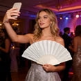 thumbnail image 6 of BiFandian 7 Inch Glitter Fabric Folding Fan, Transparent Plastic Rib Women's Hand Fan, Decorative Fan for Party Favors and Dance Performance Accessories, 6 of 6