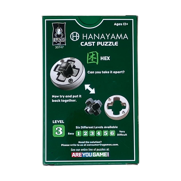 HANA RURU SIXTH SENSE（シックスセンス）カバー Hanayama Hex Level 6 Brain Teaser 4.75 in x 3 in x 1.75 in