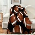 thumbnail image 3 of Football Print Flannel Blanket - Multi-Four Seasons, Bedding, Cozy Nap Blanket(50*60IN), 3 of 4