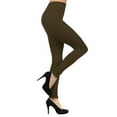 thumbnail image 3 of K-Cliffs Women's One Size Solid Color Casual Seamless Fleece Legging, 95% Polyester, 5% Spandex, 3 of 3