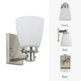 thumbnail image 4 of Design House Atkinson Transitional 1-Light Dimmable Satin Nickel Wall Sconce with Frosted Glass, 4 of 8