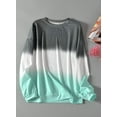 thumbnail image 4 of Women Long Sleeve Sweatshirt Colorblock Tie Dye Printed Pullover Tops, 4 of 6
