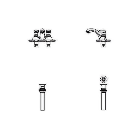 Delta 86T1053 0.5GPM Double Tip Action Lever Handles 2 Hole Metering Bathroom Faucet -