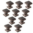 thumbnail image 3 of Cauldham 10 Pack Solid Kitchen Cabinet Knobs Pulls (1-1/8" Square) - Transitional Dresser Drawer/Door Hardware - Style S685 - Oil Rubbed Bronze, 3 of 5