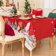 thumbnail image 5 of Romanstile Christmas Tablecloth 60×102 Inch Winter Snowman House Christmas Trees Red Washable Table Cover for Party Picnic Dinner Decor, 5 of 8