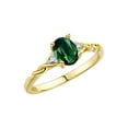 thumbnail image 5 of RYLOS Rings for Women 14K Gold Plated Silver Classic Style Birthstone Ring 7X5MM Oval Gemstone & Diamonds Green Sapphire Jewelry for Women Size 7, 5 of 7