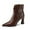 Brown, variant on Women's Ankle Boots Stylish Pointed Toe Leather Ankle Boots With Zipper Detail And Stiletto High Heel For A Retro Comfortable Vibe