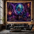 thumbnail image 6 of Crystal Ball with Haunted House and Full Moon, Eerie Gothic for Goth Decor Fans, Mystical Home Decor, Halloween Gift, Tapestry Wall Hanging for Bedroom and Dorm, 6 of 7