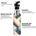thumbnail image 3 of Yayeee 33oz Insulated Water Bottle Double Wall Stainless Steel with Flip Straw Lid, Green Stripes, 3 of 7