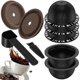 thumbnail image 1 of 5Pcs Reusable Vertuo Pods for Machine, Coffee Capsule with 2 Silicone Lids 1 Spoon and Brush, (230M, 1 of 5