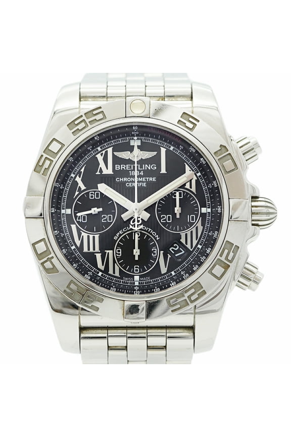 Pre-Owned Breitling Chronomat 44 AB0110 Black Dial Men's Watch