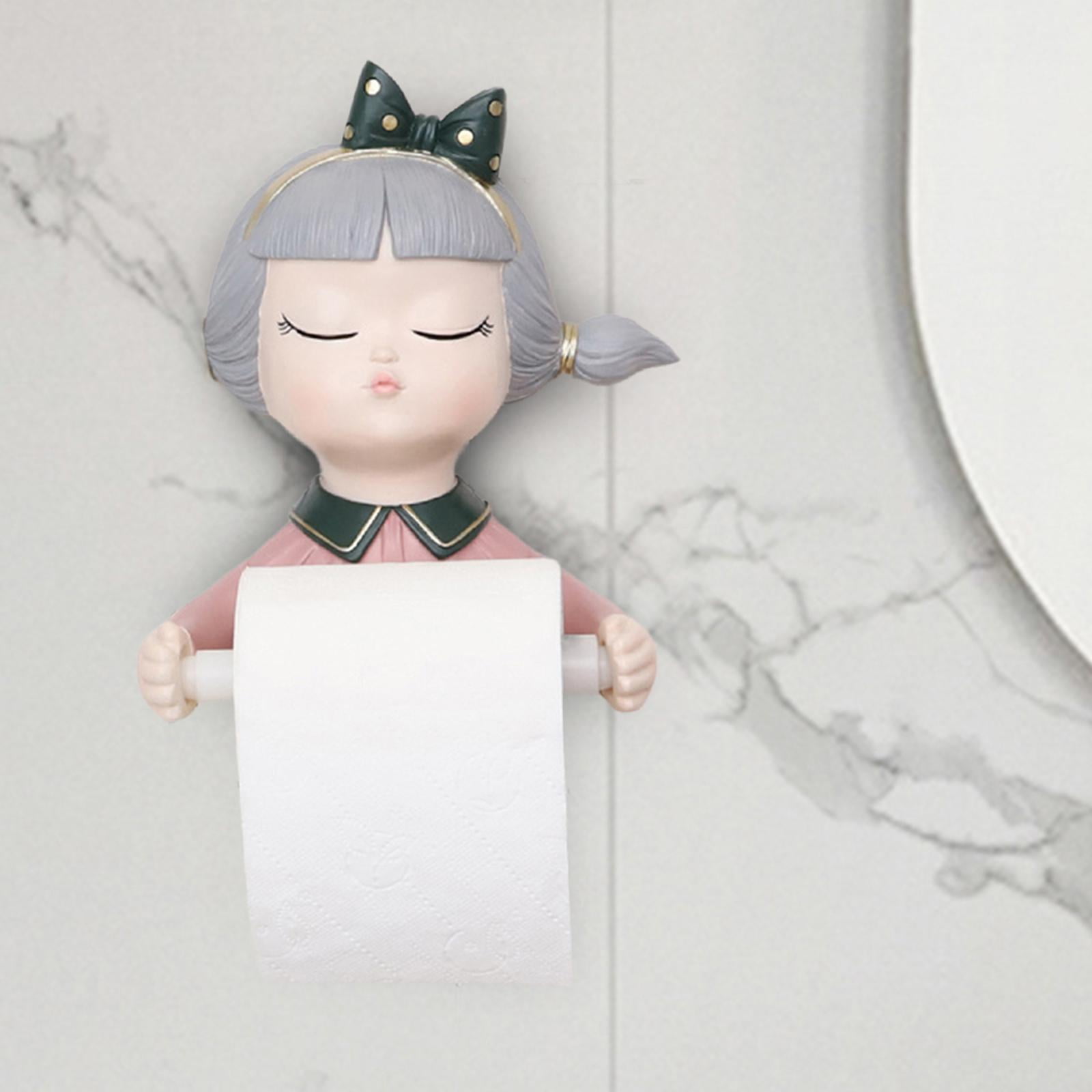 Fiocias Toilet Paper Holder Tissue Roll Dispenser Holder Tissue Roll Holder for Bathroom Pink