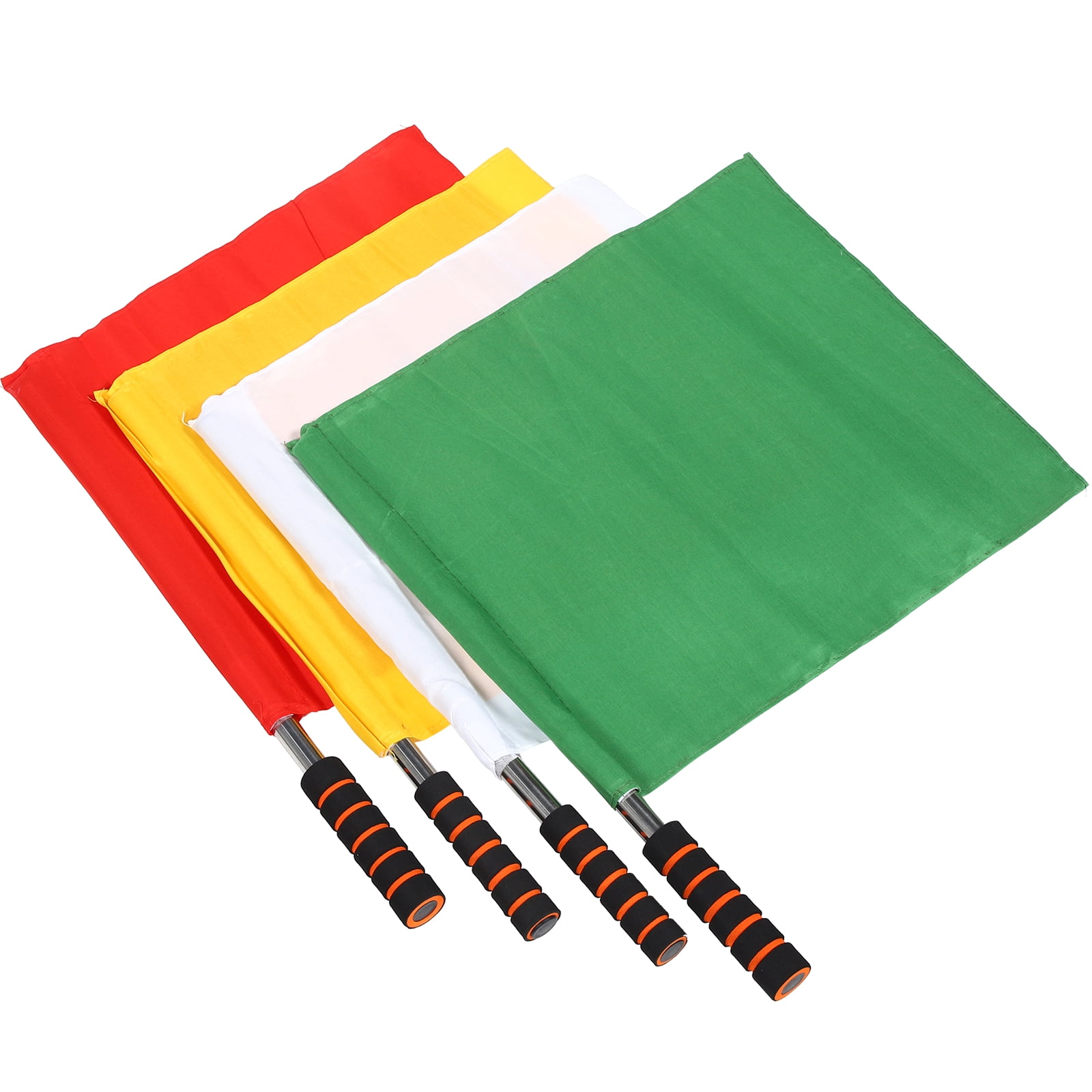 Handheld Signal Flags Match Referee Soccer Cards Running Taste Stainless Steel Polyester 12 Pcs