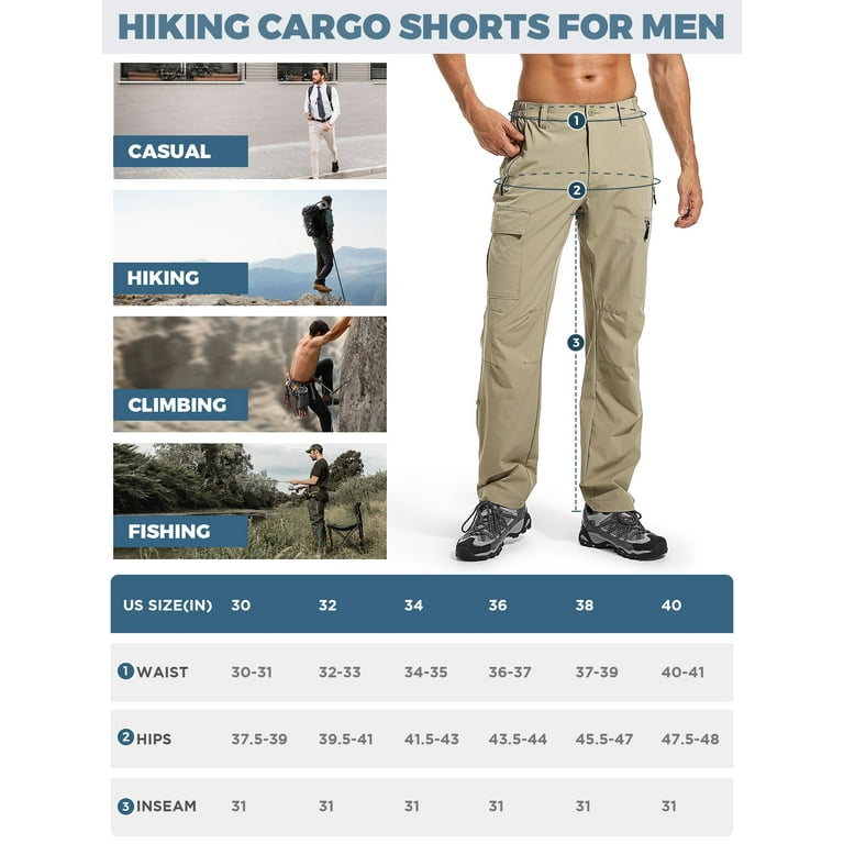 Moosehill Men's Hiking Cargo Pants Lightweight Quick Dry Waterproof Fishing  Pants for Tactical Outdoor Hunting Camping