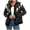 thumbnail image 5 of Women's Sweater Coat Retro Knitted Cardigan Loose Fit Design for Stylish Layering, 5 of 9