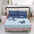 thumbnail image 2 of ZIATUBLES Butterfly Printed King Bed Sheets, Polka Dot Cooling King Sheets, Soft Cozy Bedding, 3 Piece Breathable Bedding with Standard Pocket 9.8 Inch Sheet & Pillowcase Set, 2 of 5