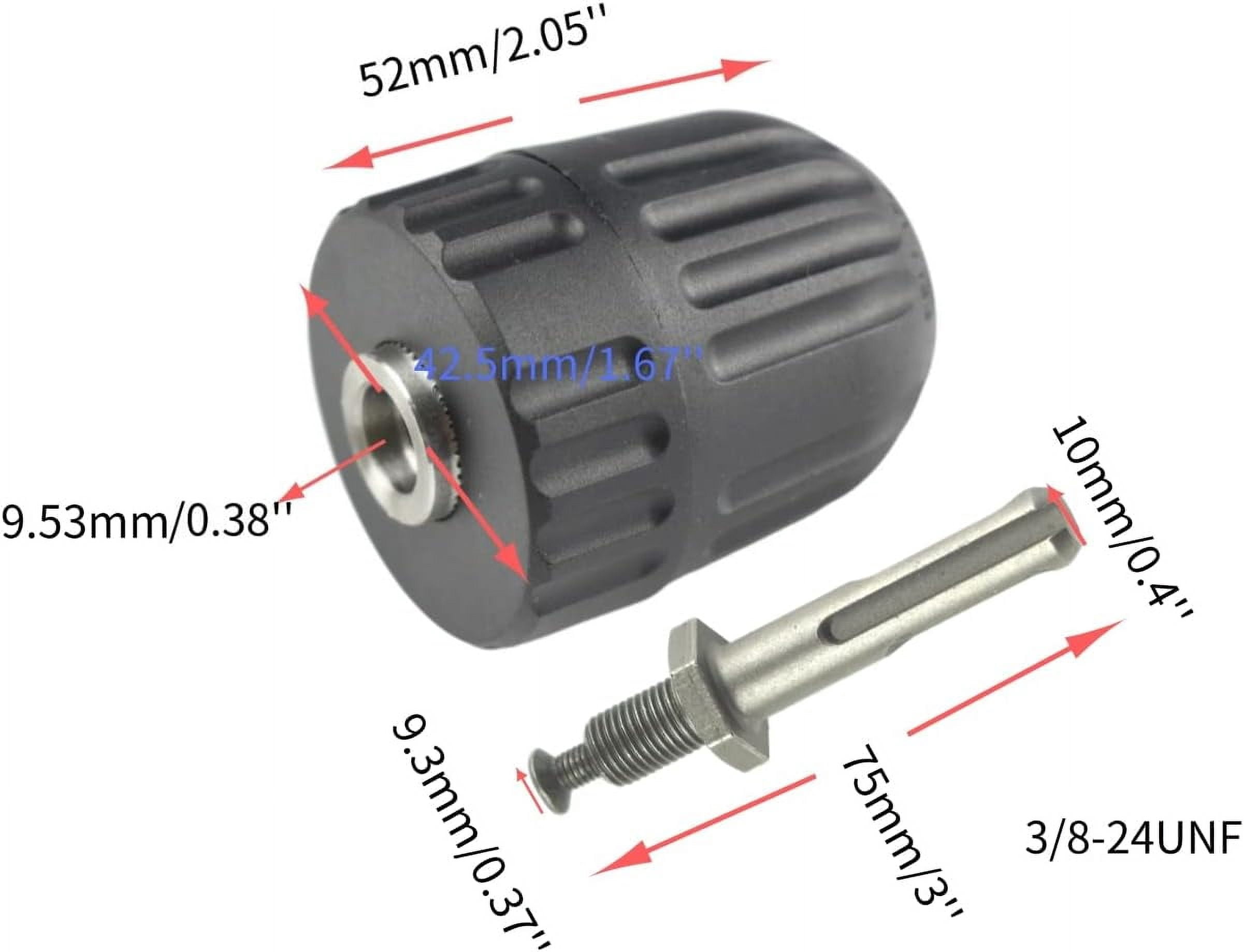 CHANCS 3/8-24UNF 0.8mm-10mm Keyless Drill Chuck Drill Adapter Converter SDS Electric Hammer Round Shank 1/2 Inch Socket Square Adapter Drill Sets