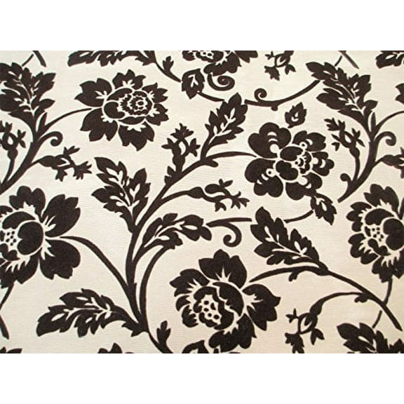 Fabric Robert Allen Beacon Hill Bijoux Floral Sable Brown Flocked Drapery JJ11