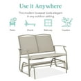 thumbnail image 6 of Best Choice Products 2-Person Outdoor Swing Glider, Steel Patio Loveseat, Bench Rocker w/ Armrests - Taupe, 6 of 8